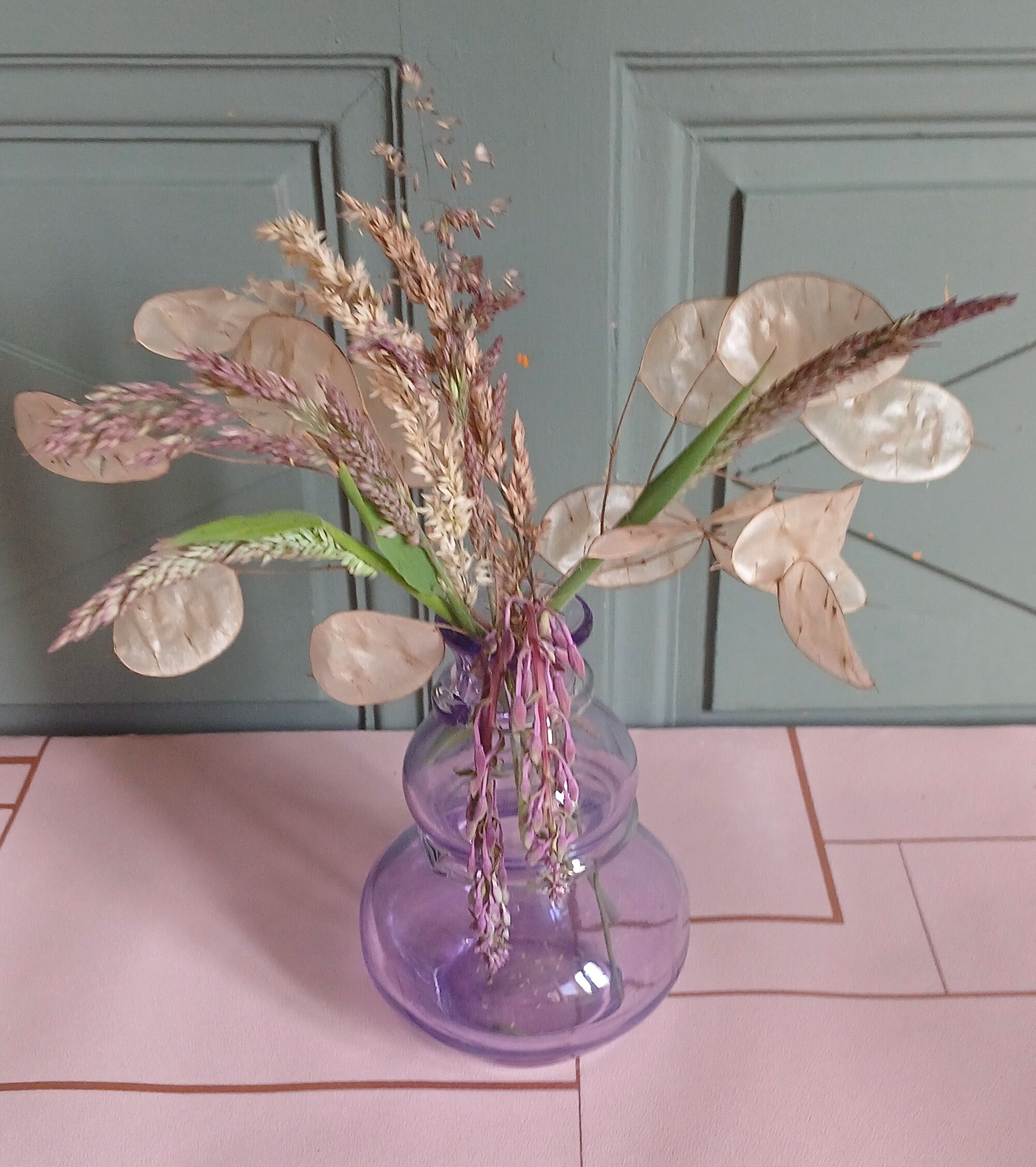 Purple blown glass vase