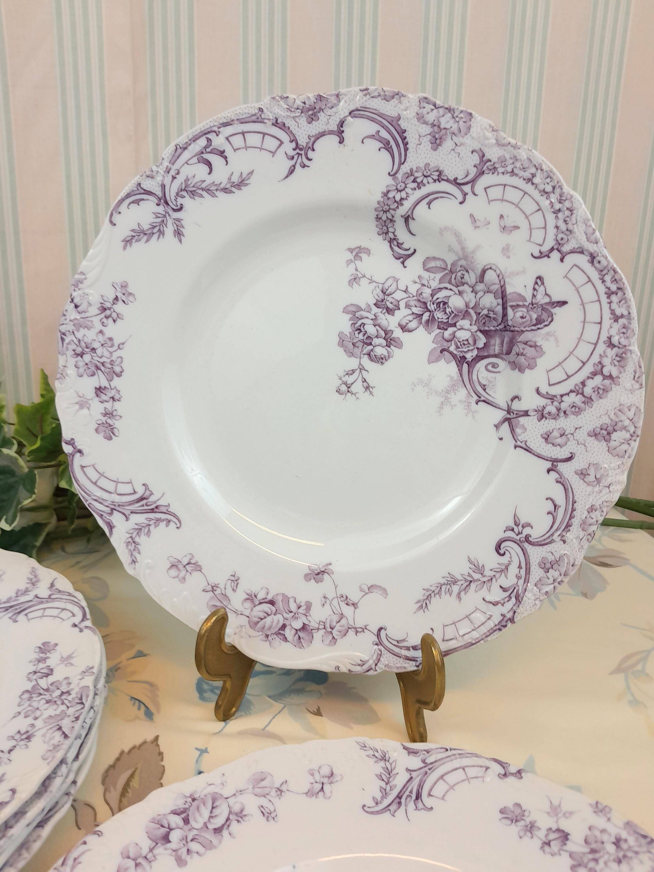 6 Assiettes plates en faïence Cauldon Clarence