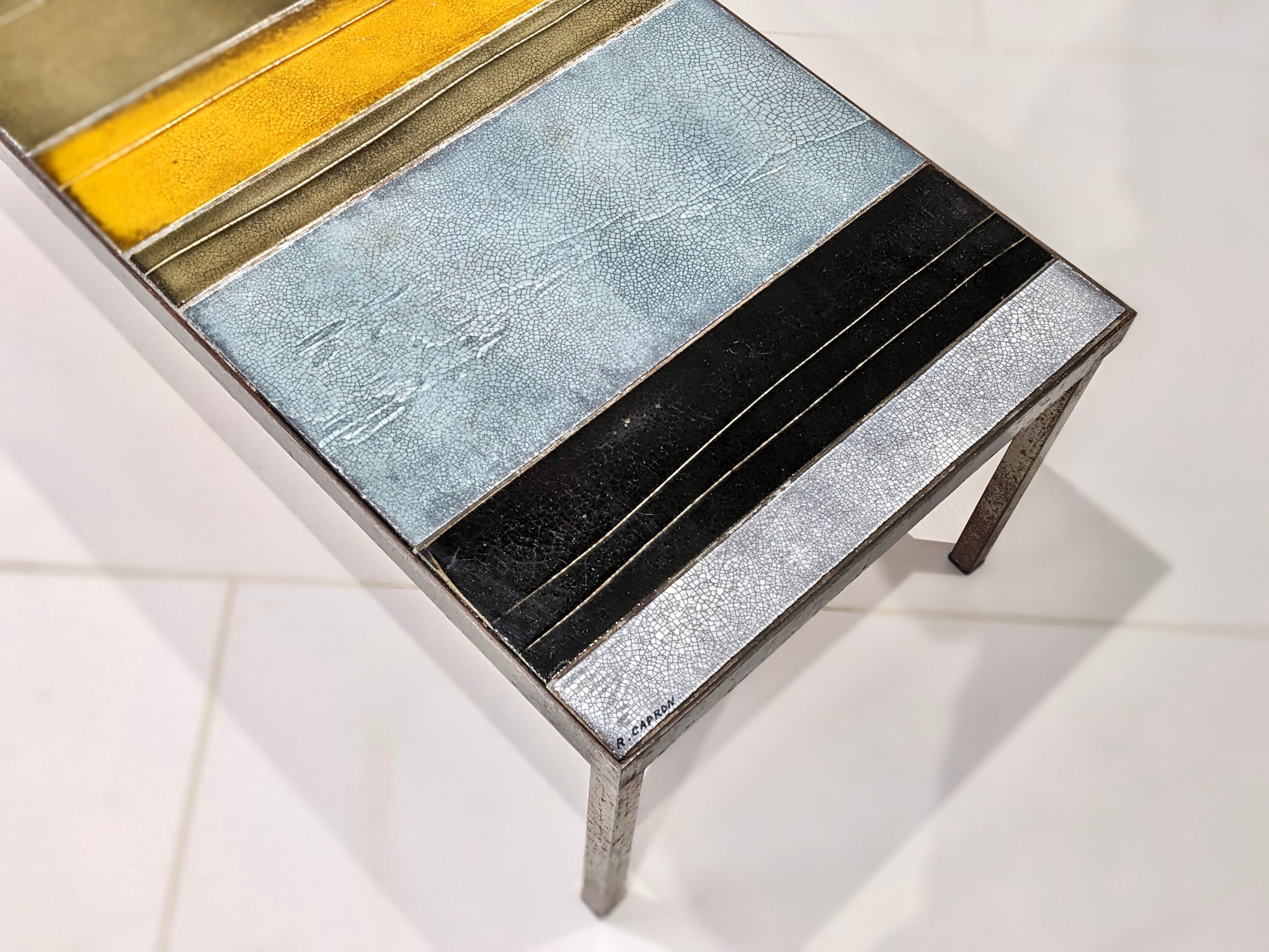 Ceramic coffee table "Sun" by Roger Capron