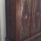 Solid teak wardrobe in Indonesian style, 1900s.