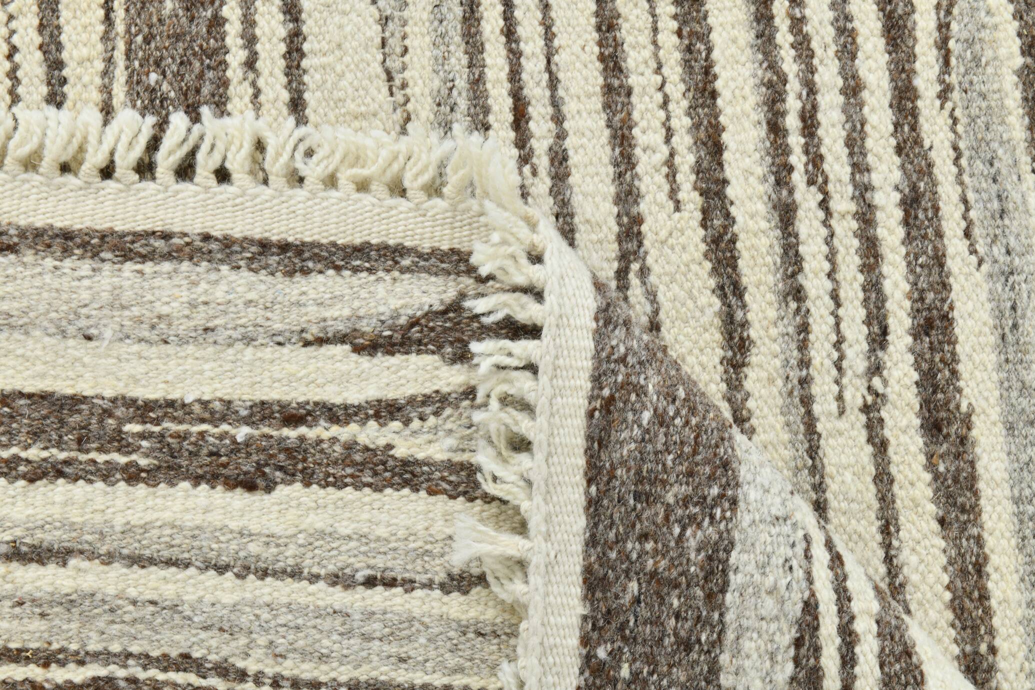 8x10 Brown & Beige Modern Wool Turkish Rug, 238x324Cm SK 34372