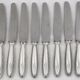 Christofle Rubans, 10 dessert knives, dessert, cheese, silver-plated metal.