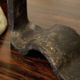 Brutalist wrought iron candle holder beaten