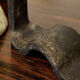 Brutalist wrought iron candle holder beaten