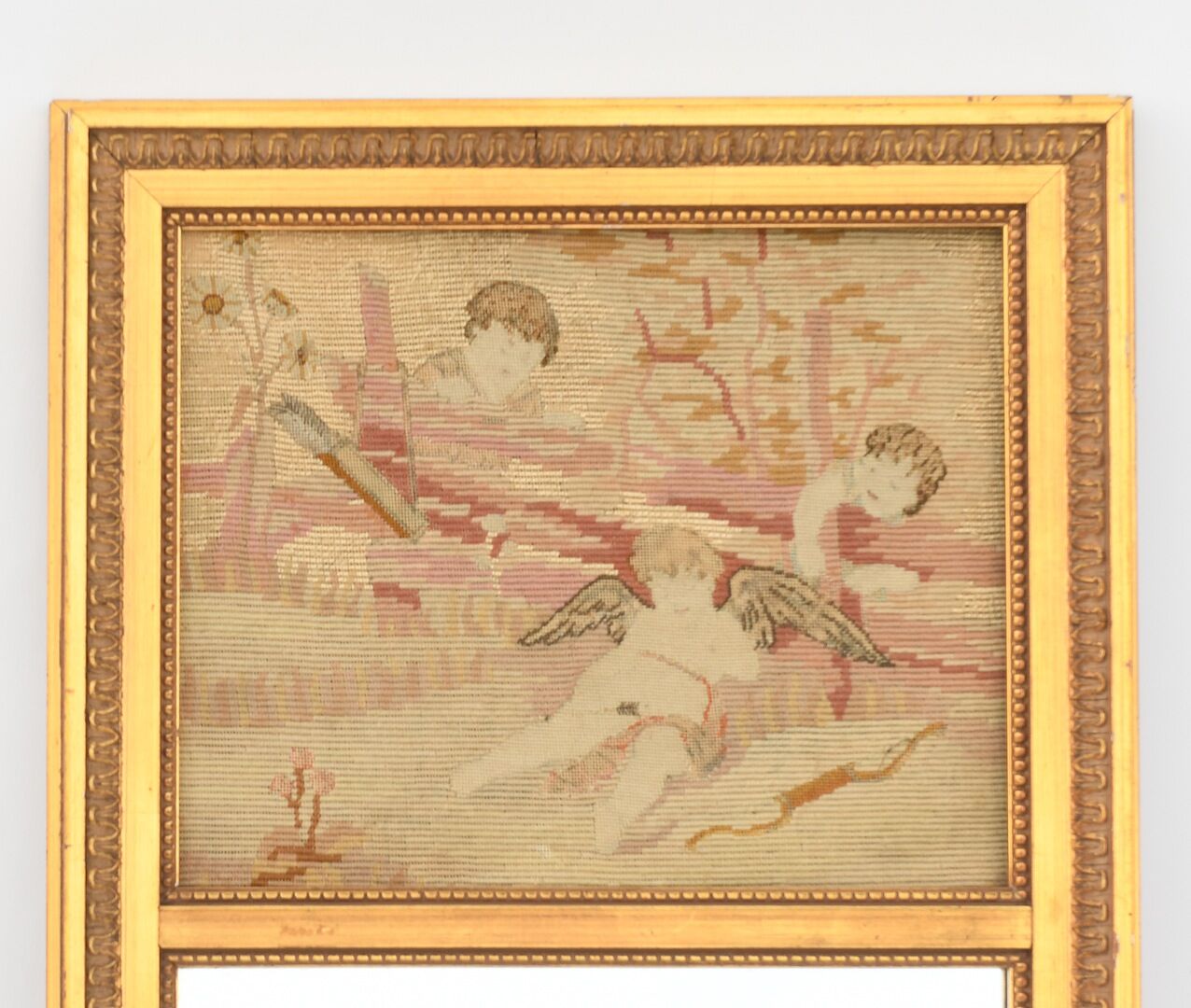 Small gilded wooden trumeau  108x38cm