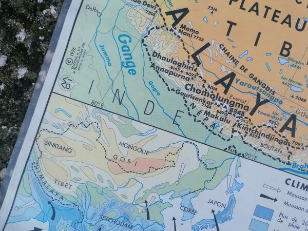 Ancienne carte MDI de la Chine