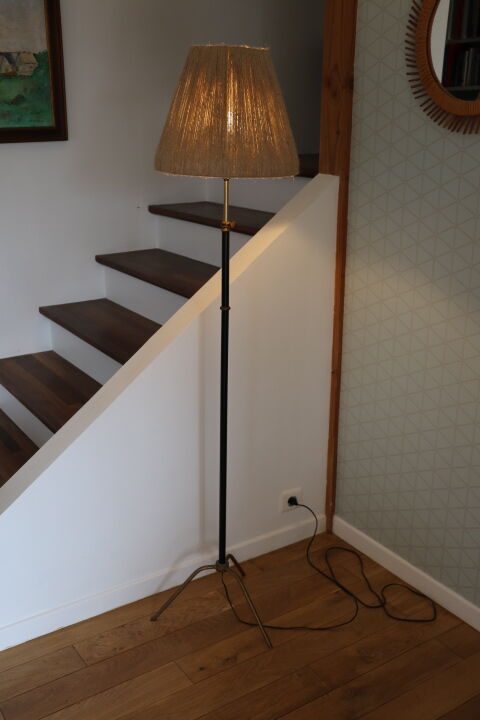 Floor lamp brass lacquered metal 1950