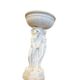 Vintage white concrete garden statue adorned with planter.