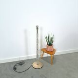 Jaren 70 glazen vloerlamp met chroom
