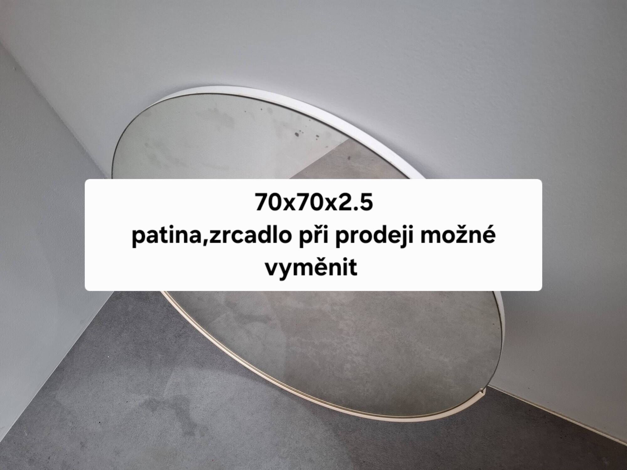 1970s Czechoslovakian Round Wall Mirror with Beige Frame