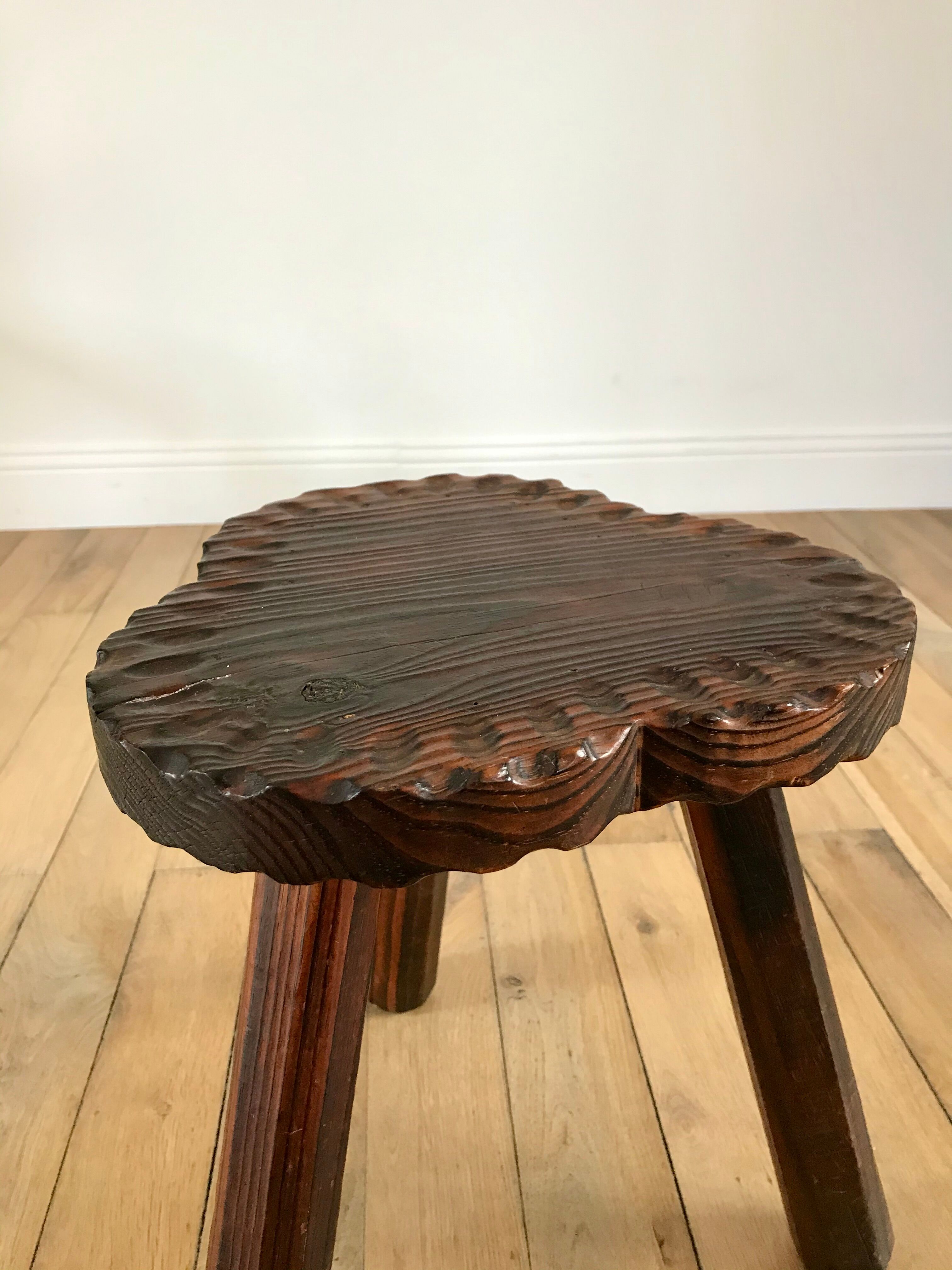 Cowherd stool tripod brutalist style 40s-50s