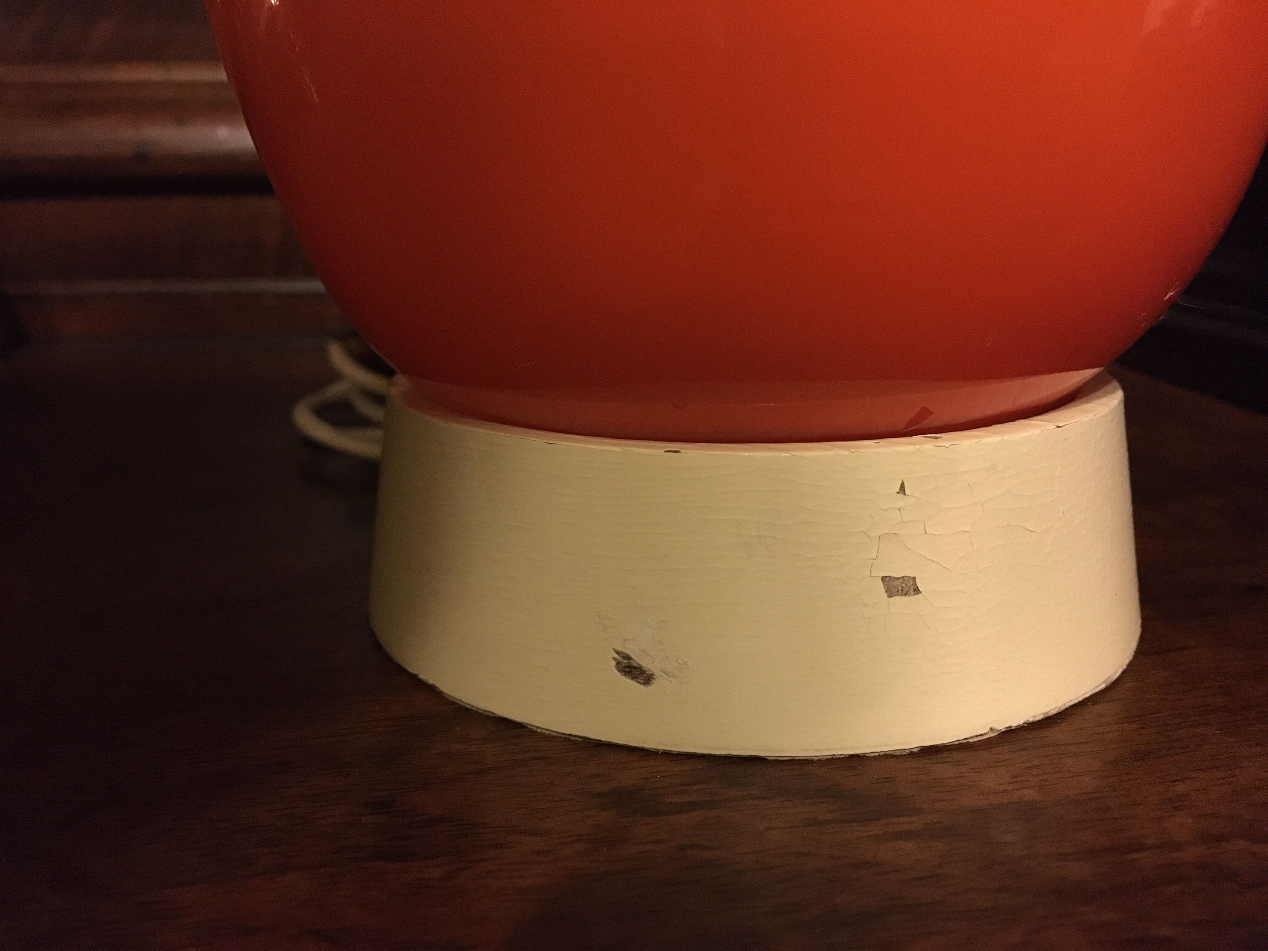 60'S vintage orange opaline lamp