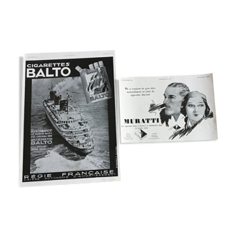 Lot 2 30s Advertisements Cigarettes