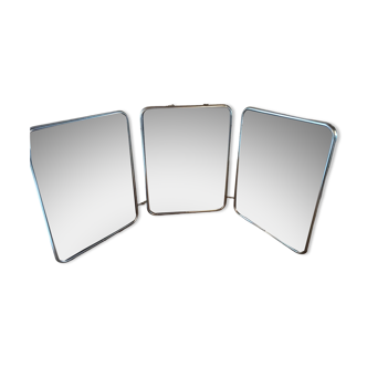 Vintage triptych barber mirror