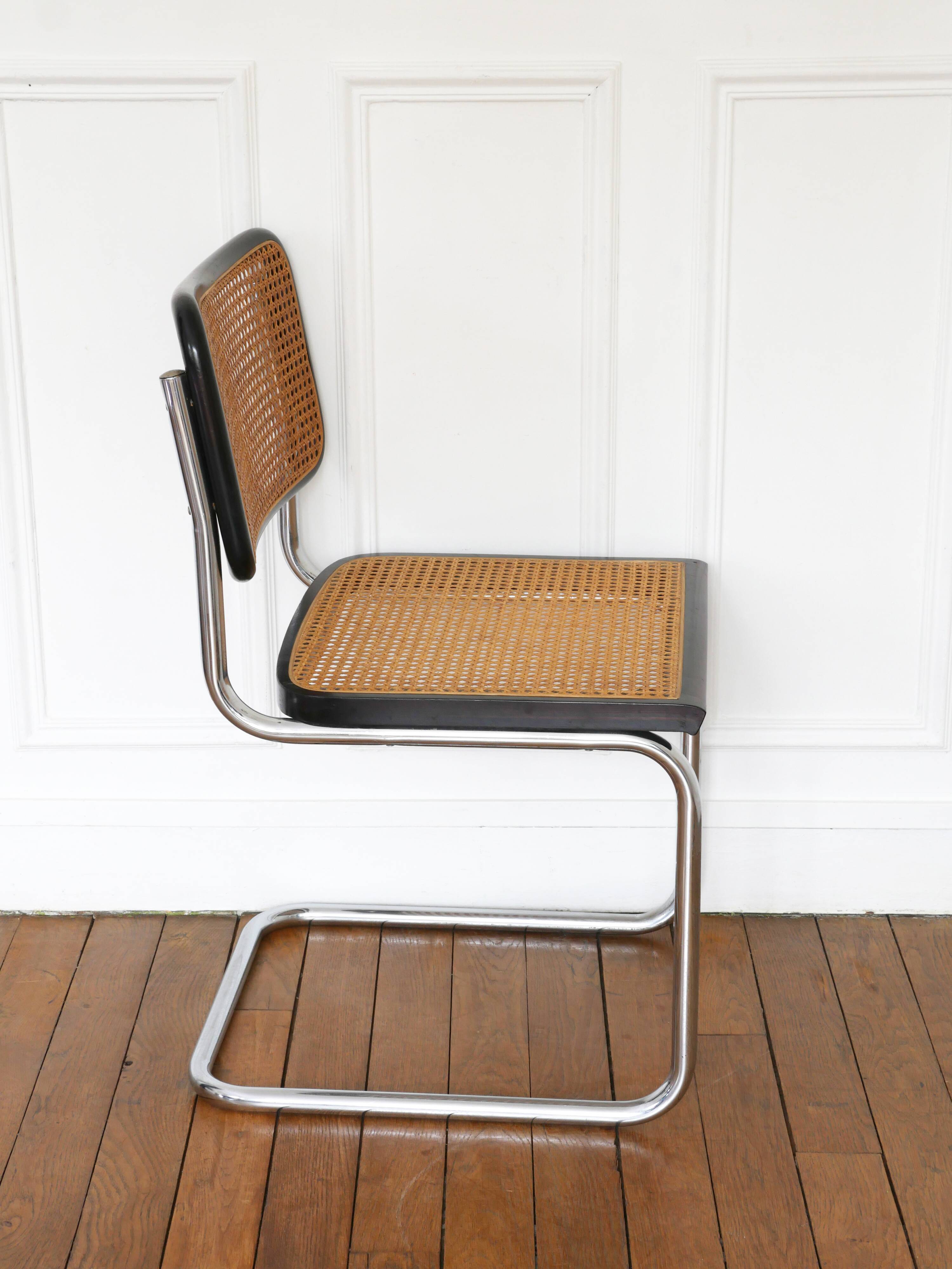Cesca B32 Breuer Chair Made in Italy - Reupholstered seat cane