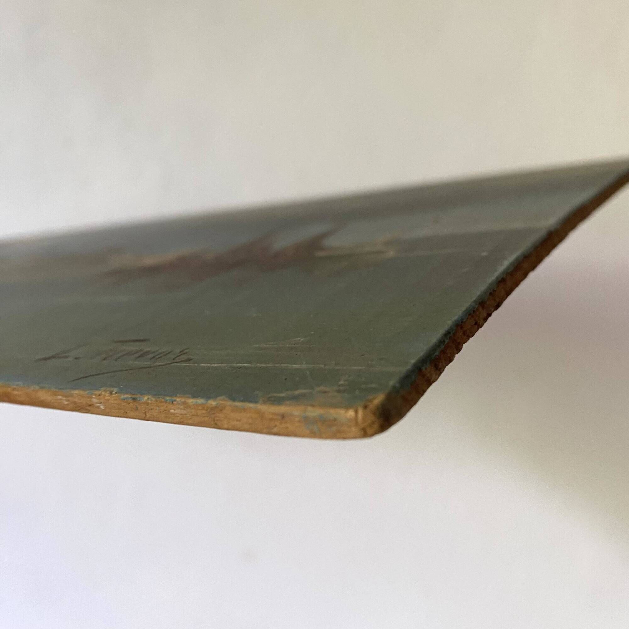 Old painting on wood sea le pouliguen 20x40 cm