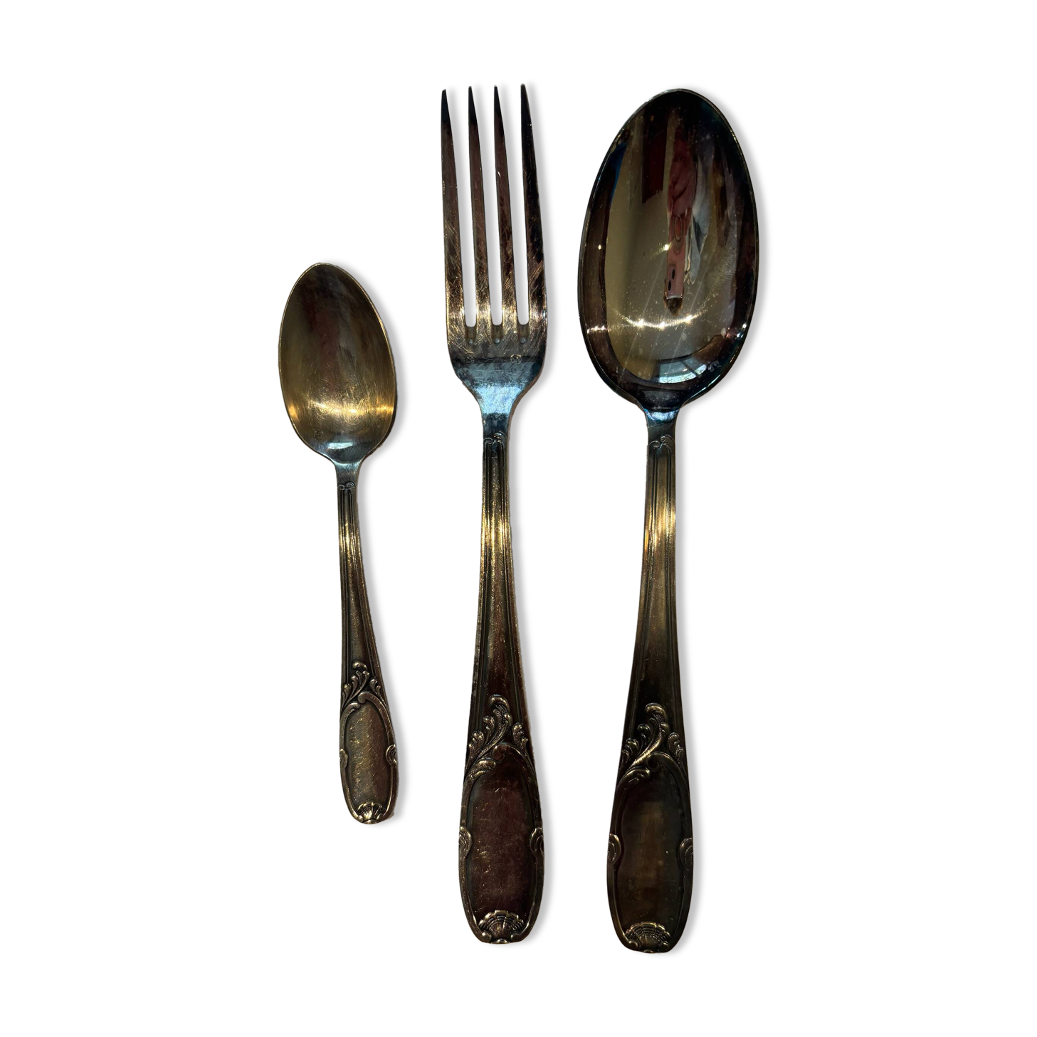 Complete service in silver-plated metal, reinforced silvering (1970s)