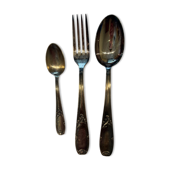 Complete service in silver-plated metal, reinforced silvering (1970s)