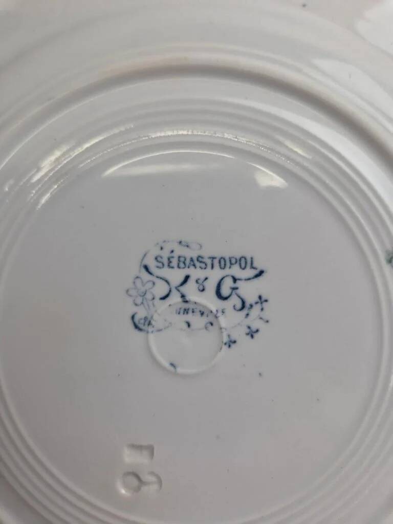 Antique dessert plate K&G Lunéville – Sébastopol model – blue decoration