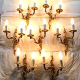 7 Bronze Wall Lamps 2 lights