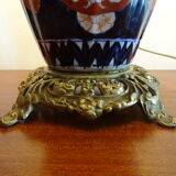 Faience lamp Imari XIXth foot bronze frame