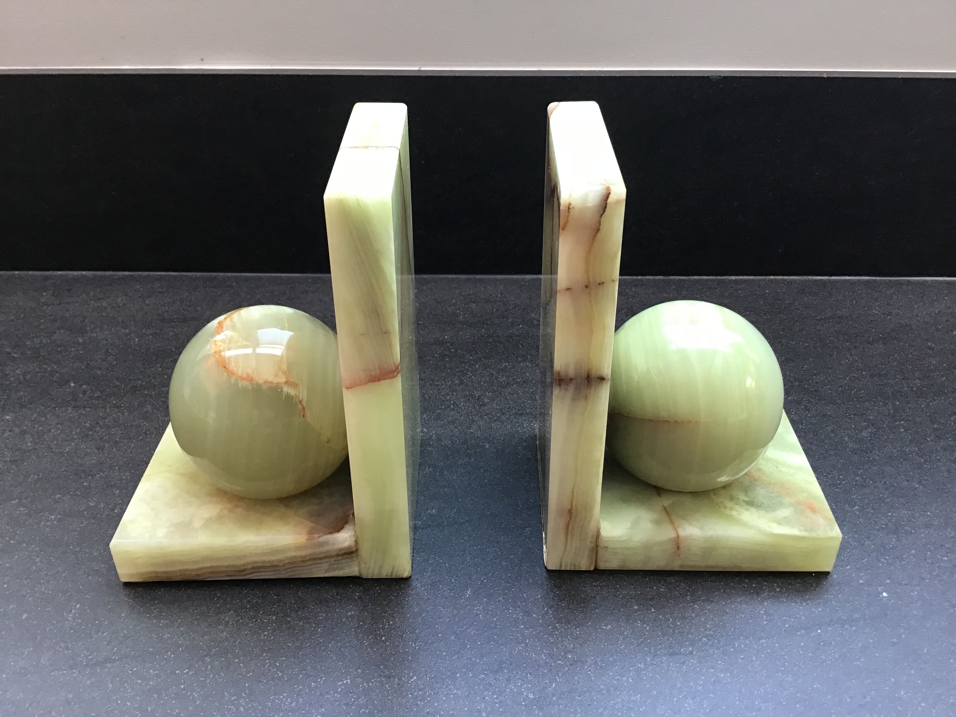 Pair of Art Deco style onyx bookends