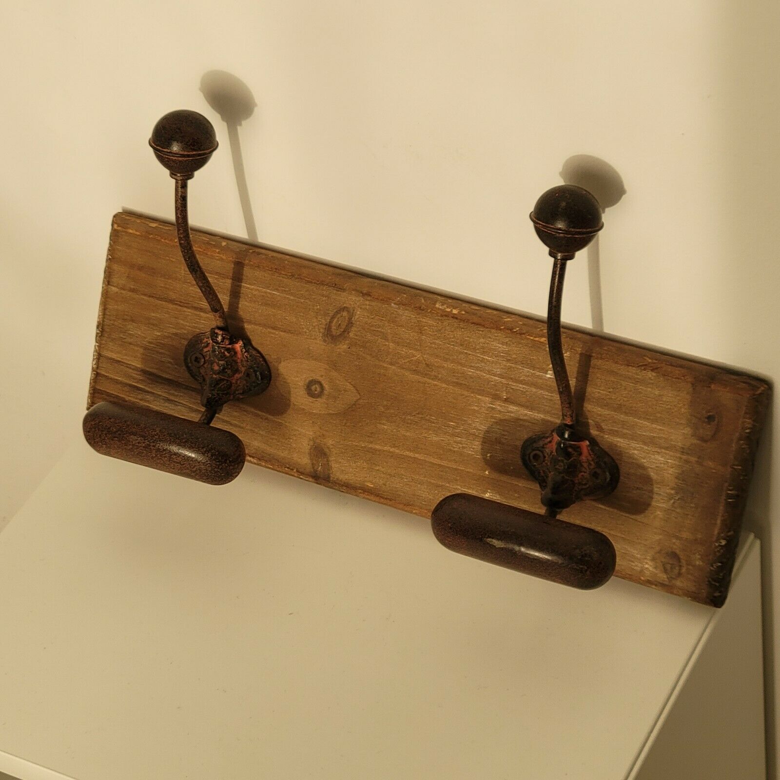 Wall coat rack with 2 hook hooks old style
