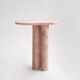Oval side table in pink marble Trio II