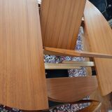 Scandinavian expandable vintage teak round table
