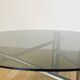 Round coffee table in chrome and smoked glass, 1970s