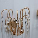 Lot de 4 appliques murales vintage en verre de Murano en forme de larme, années 1980