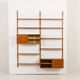 Danish mid-century teak wall unit with 2 cabinets, 1970s.