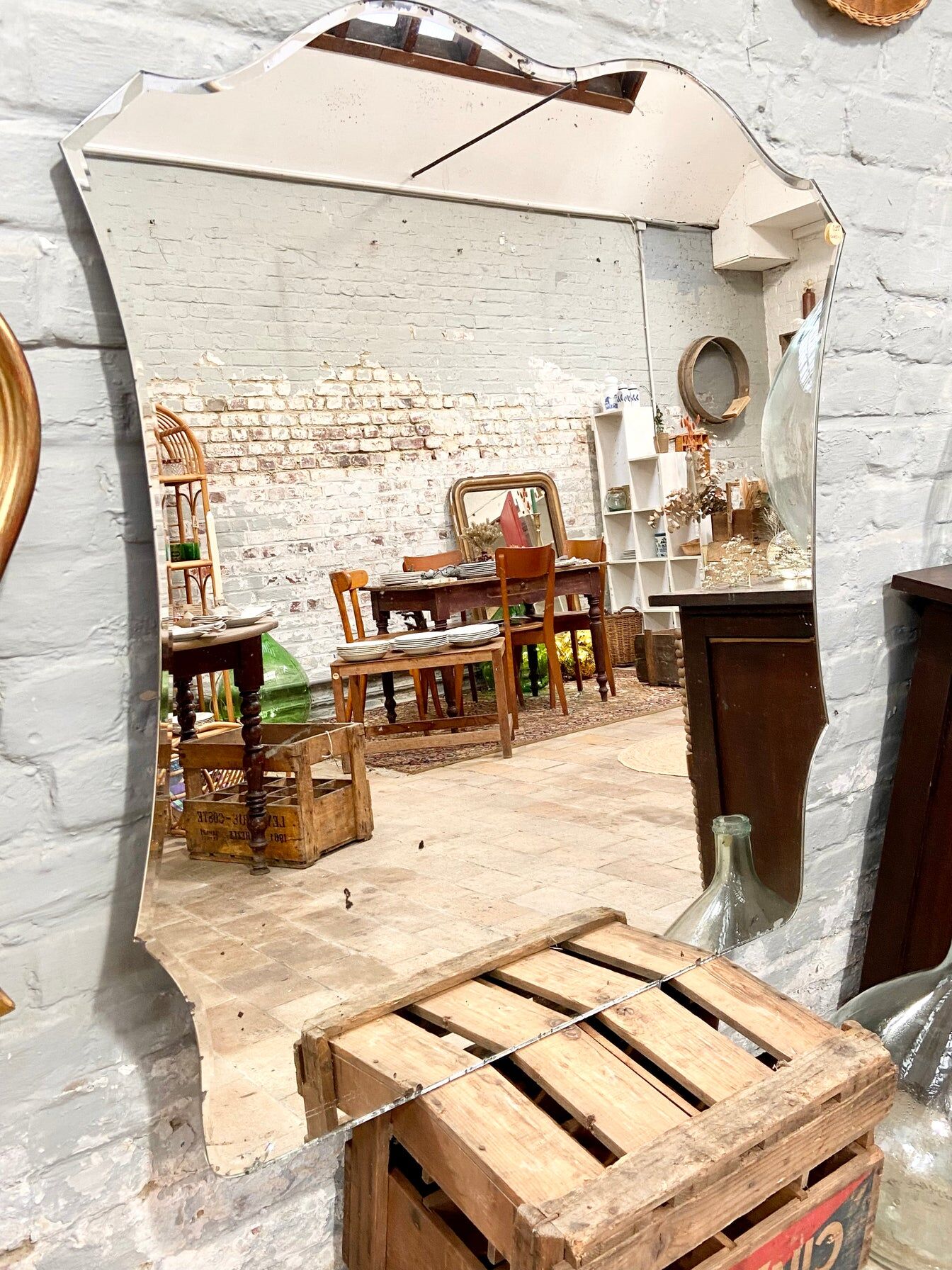 Beveled mirror, 96 x 89 cm