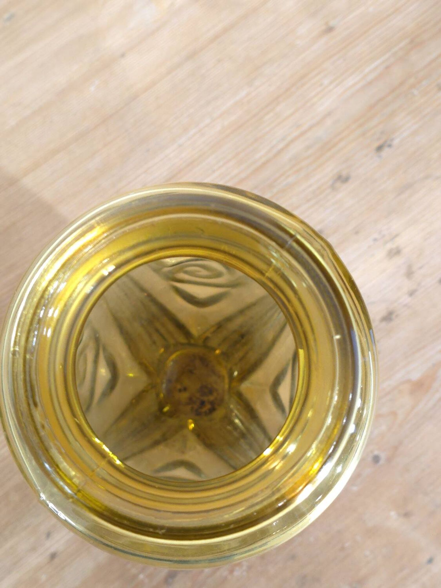 Large Art Deco yellow glass vase
