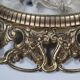 Hollywood Regency ceiling light, cut glass and openwork gold edge.