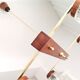 Vintage 60s rustic 4-light  wooden chandelier