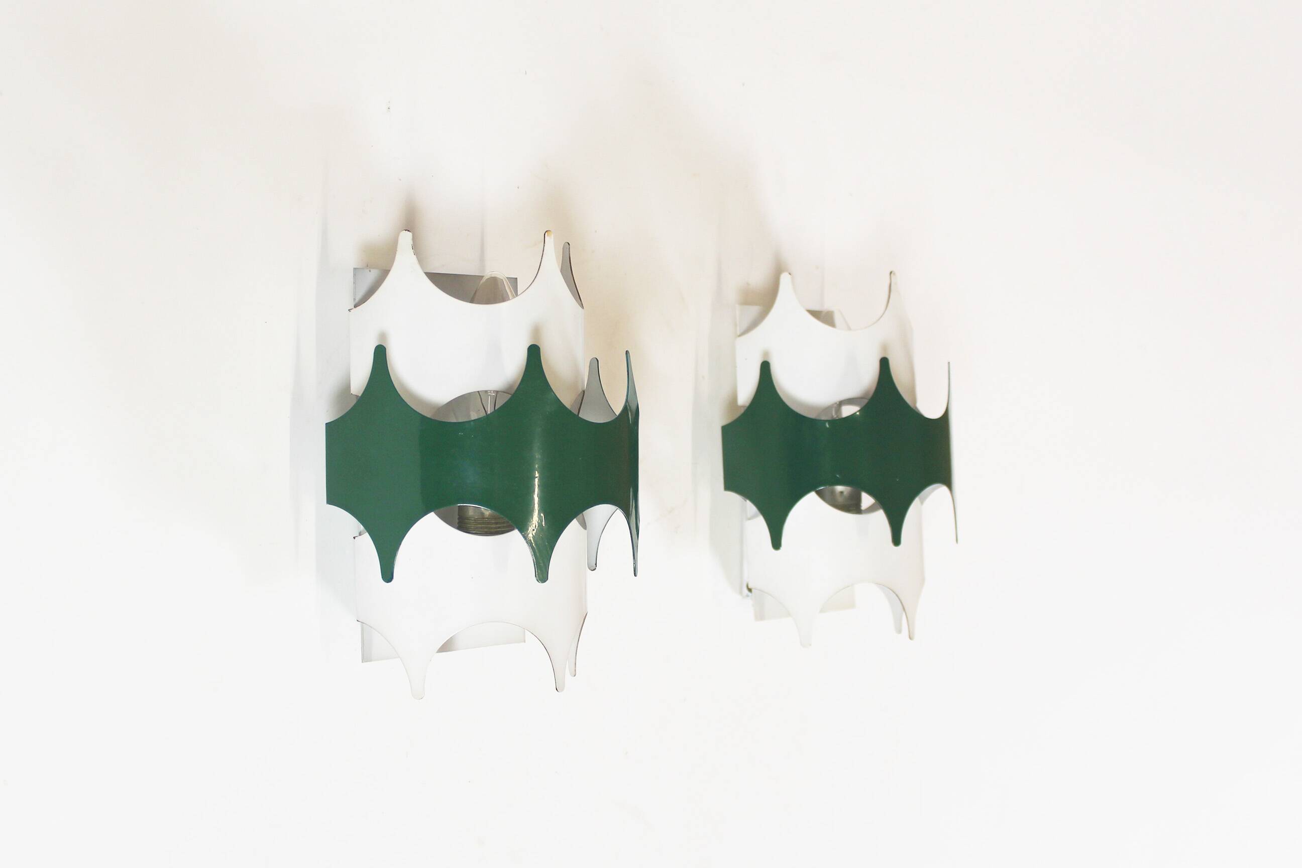 Pair of 1970’s modernist Space Age wall sconces by Doria Leuchten