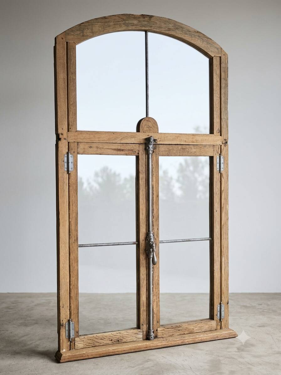 Eighteenth-century oak window mirror.