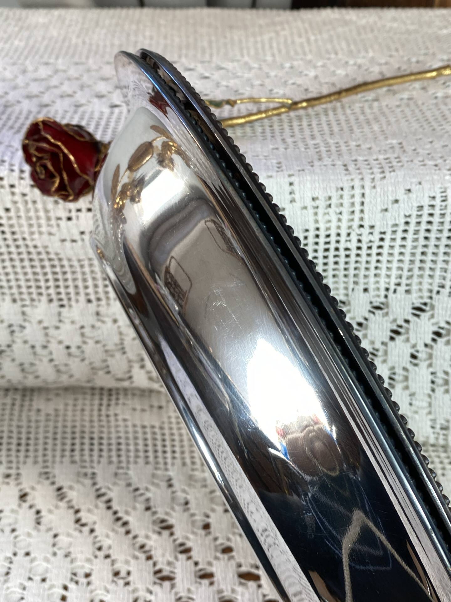 silver-plated metal service trays, Le Mondial silverware