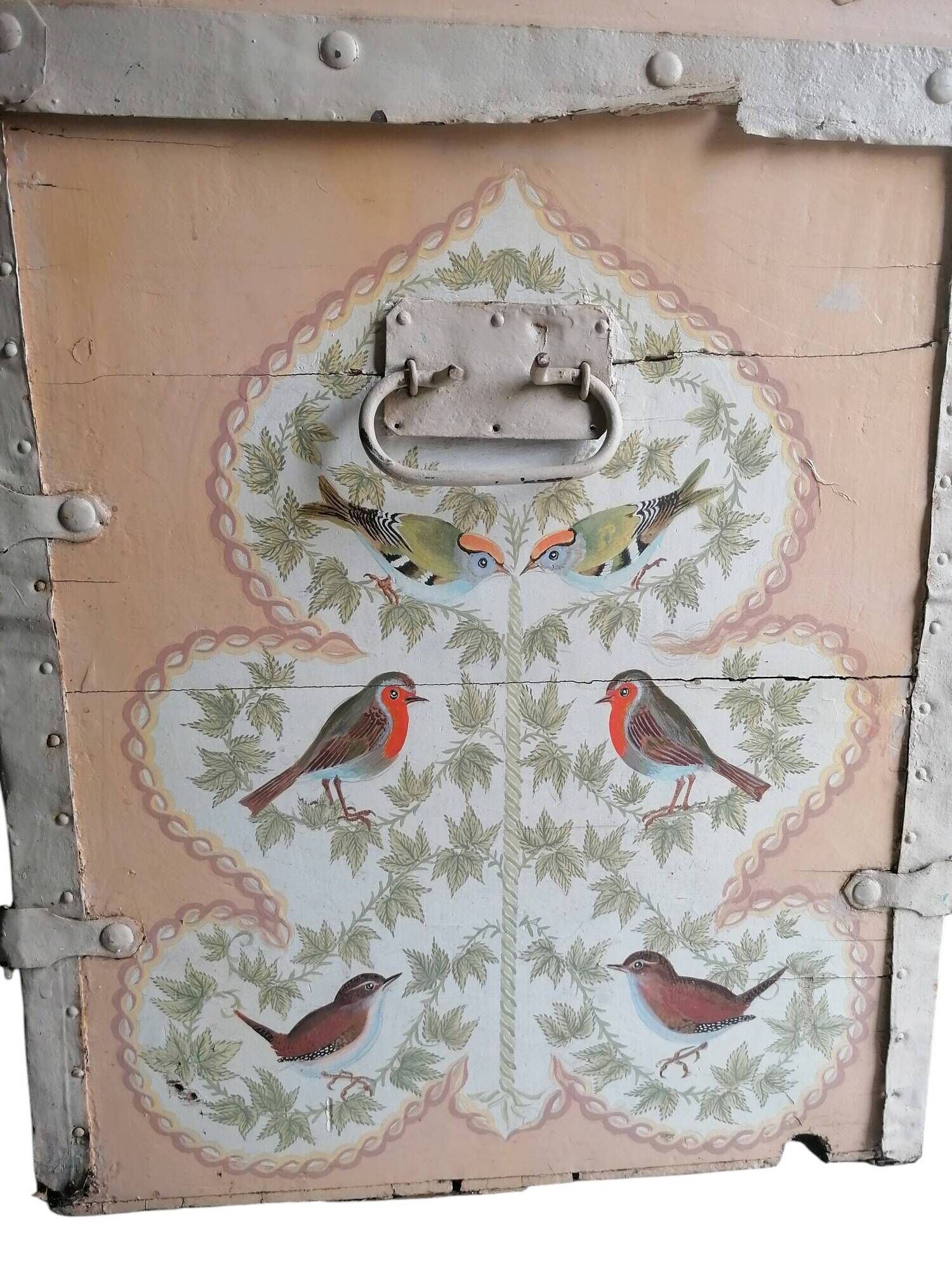 Painted wooden mallet birds