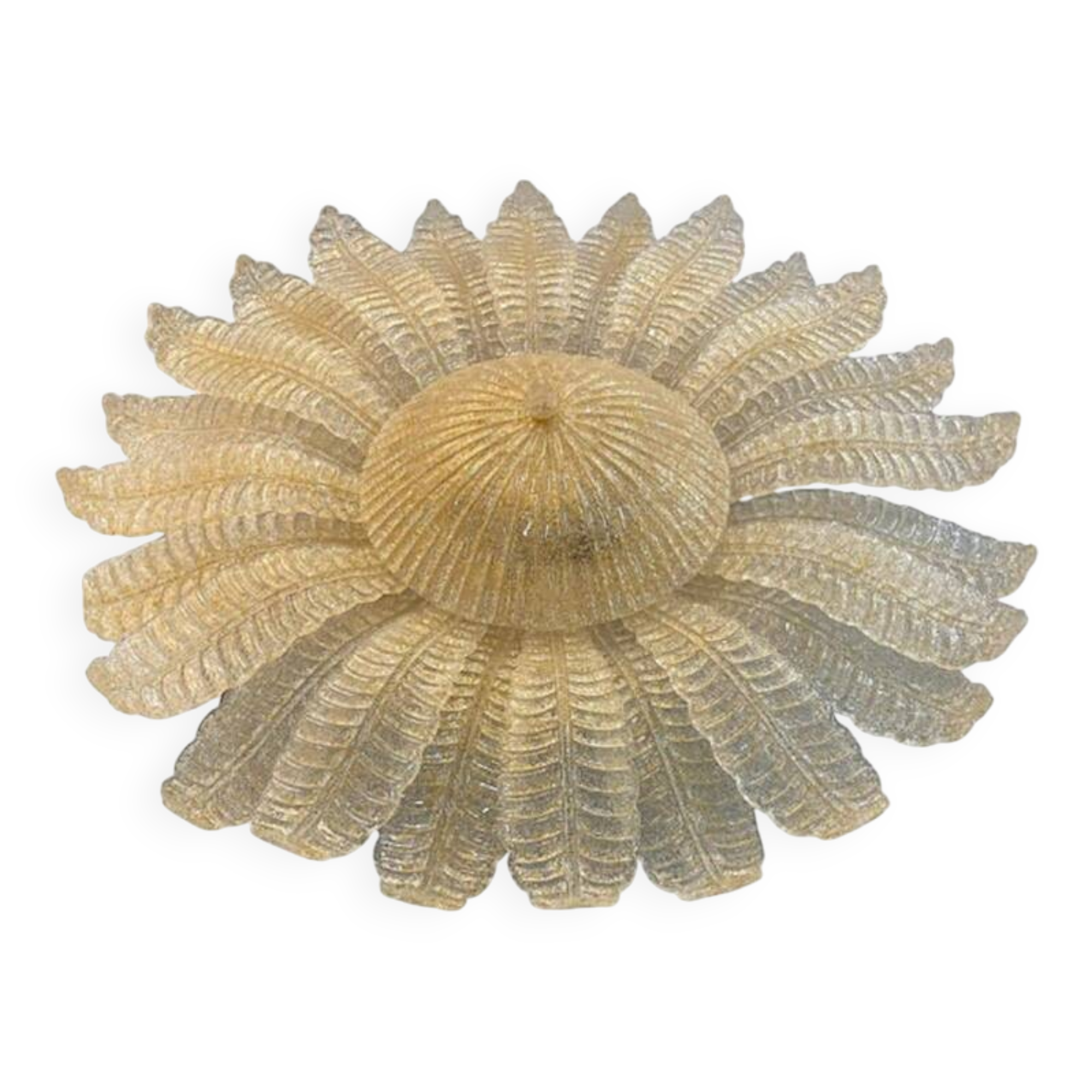 Venetian Murano Style Glass Flush Mount Made in Gold Graniglia by SimoEng