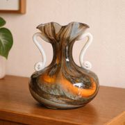 Vase en verre marbré italien 70s