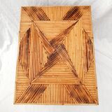 Rattan marquetry coffee table