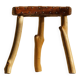 Modern Danish handmade organic wood tripod stool Wabi Sabi, 1960s