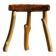 Modern Danish handmade organic wood tripod stool Wabi Sabi, 1960s