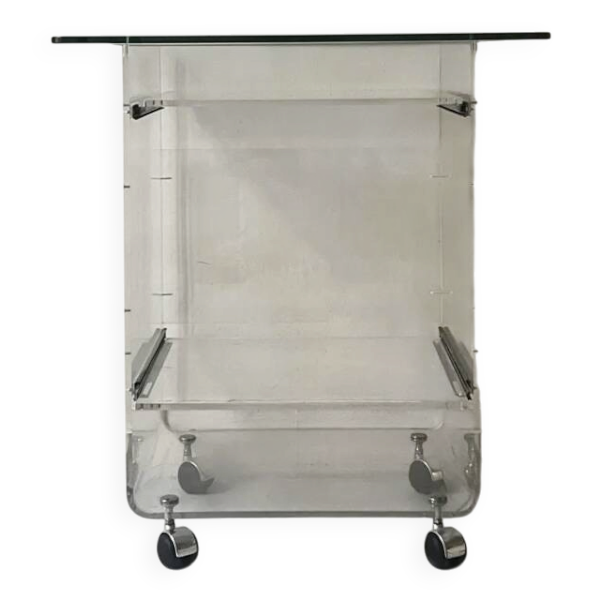 Plexiglass desk by David Lange for Roche Bobois, design 1970.