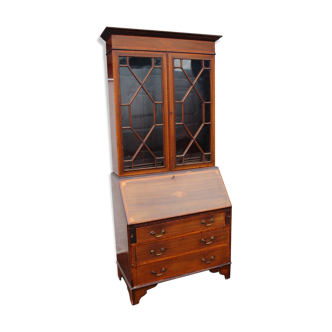 Mahogany inlaid desk bookcase