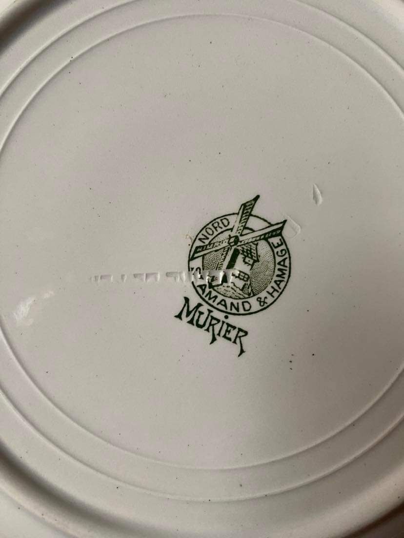 6 flat plates old floral assorted