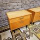 Pair of vintage 1970 blond wood bedside tables