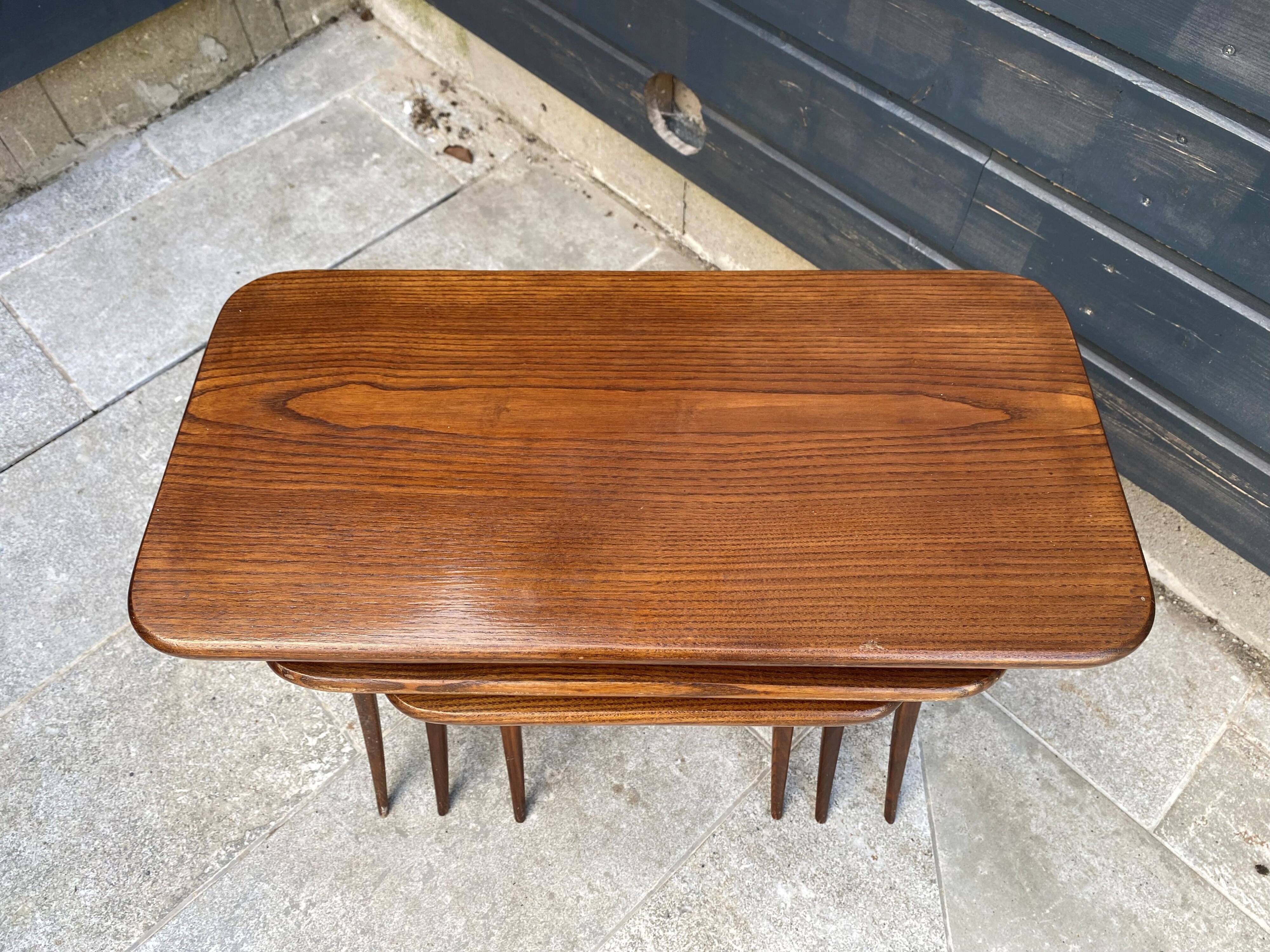 Set of 3 nesting tables by Raphaël Raffel, Scandinavian vintage, 1960s